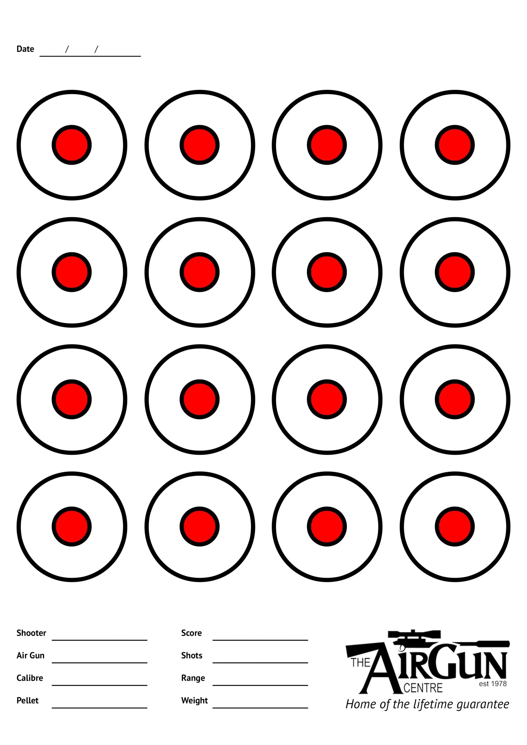 Free Printable Air Rifle Targets A4 17cm 14cm The Airgun Centre Worksheets Library