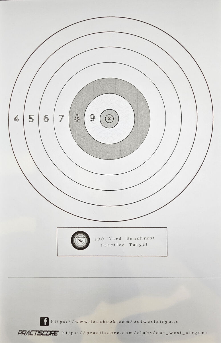 International Benchrest Target Printable 100 Yard
