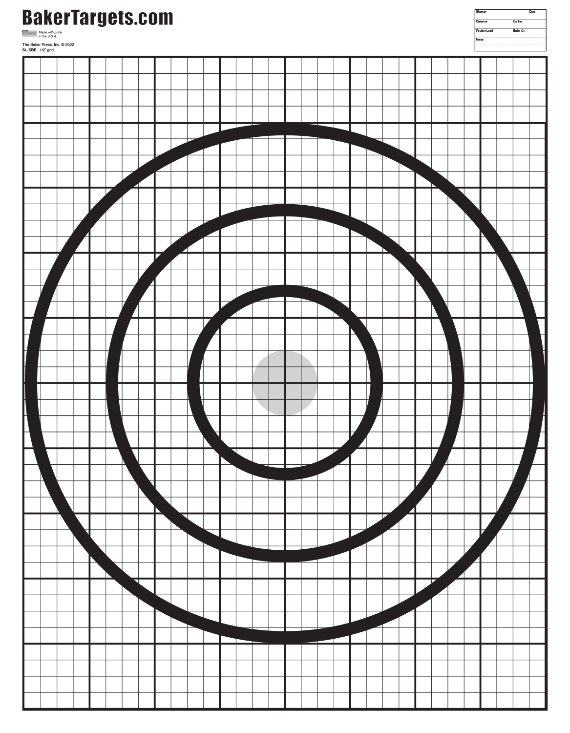 100 Yard Bulls Eye Rifle Target 250 Pack Baker Targets