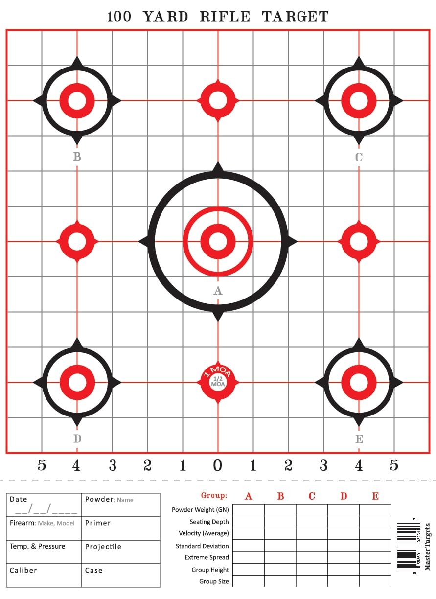 100 Yards Rifle Sight in Targets For Target Shooters With Load Development Information Card 10 Pack Folded Targets Accessories Amazon Canada