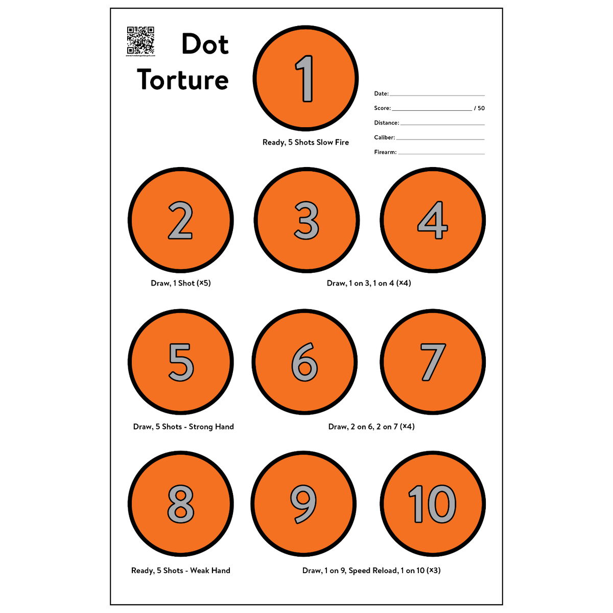 25 Paper Shooting Target For Gun Range Pistol Rifle Firearms Dot Torture 12x18 EBay