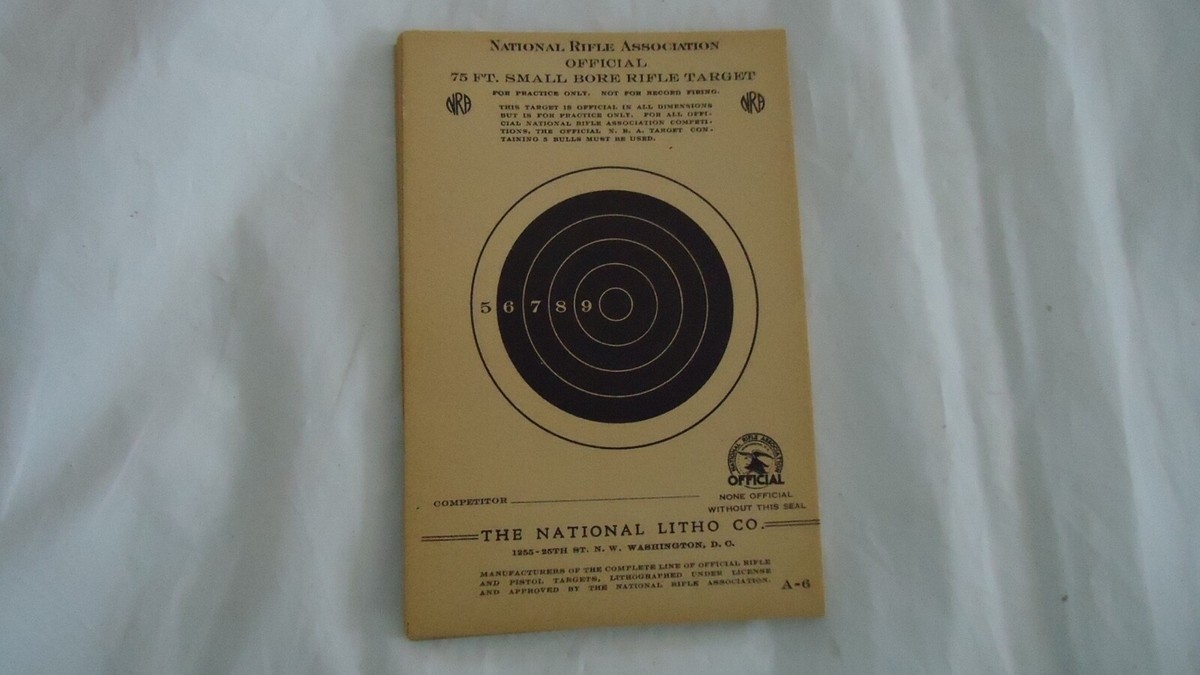 A 6 NRA OFFICIAL 75 Ft Small Bore Rifle Target 4 X 6 VINTAGE EBay