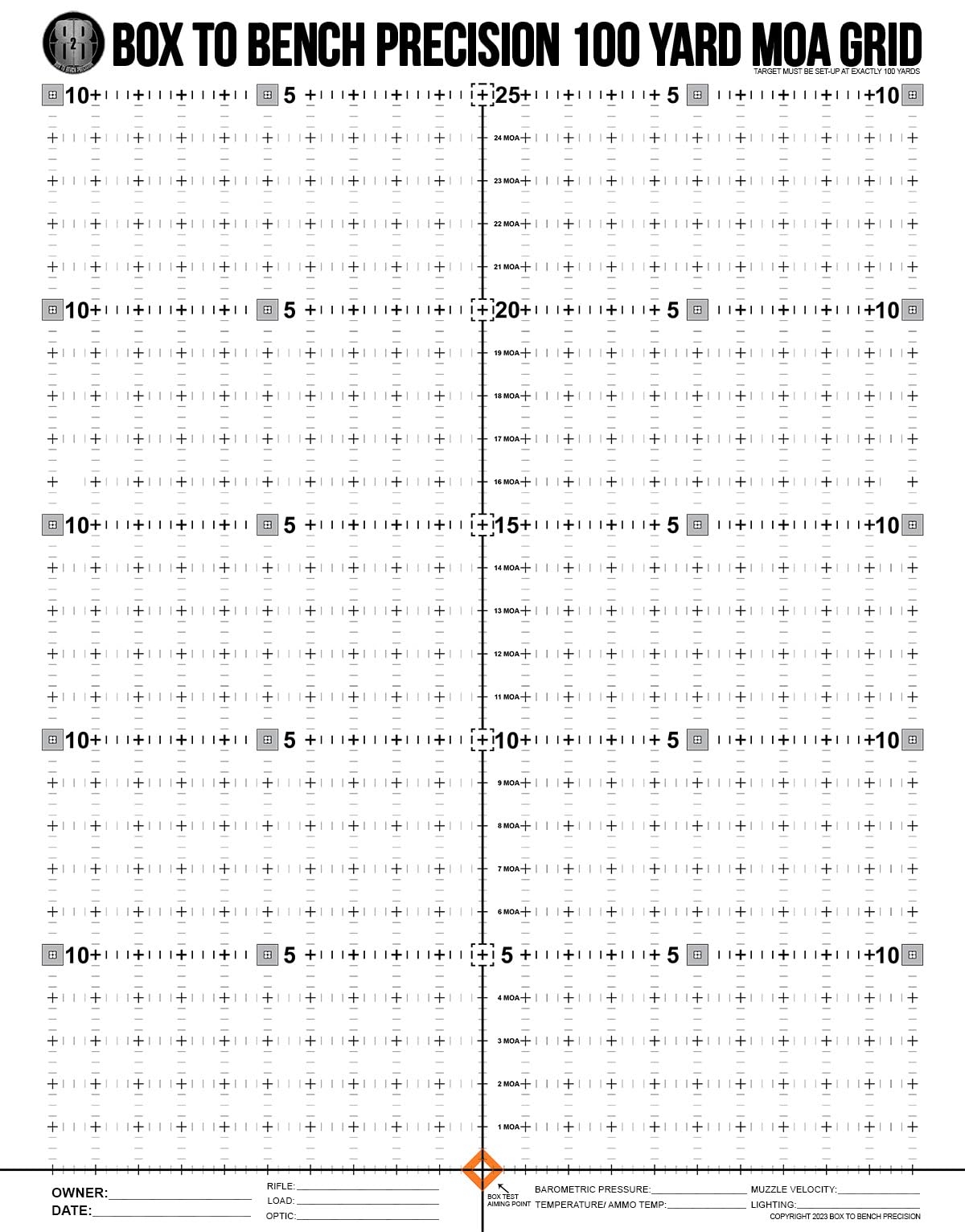 Amazon 100 Yard MOA Grid Target 7 Pack Sports Outdoors