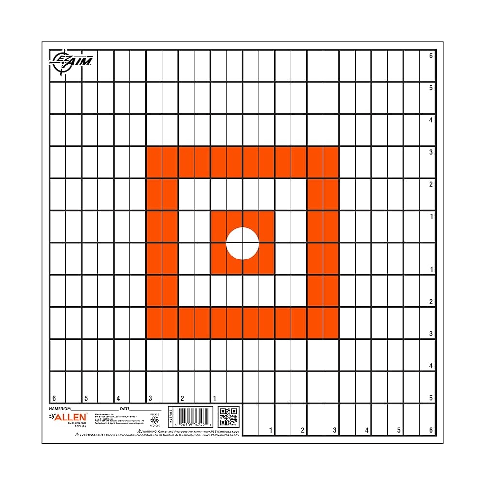 Amazon Allen Company Ez Aim 12 Inch X 12 Inch Paper Grid Target 12 Targets Per Pack Orange Sports Outdoors