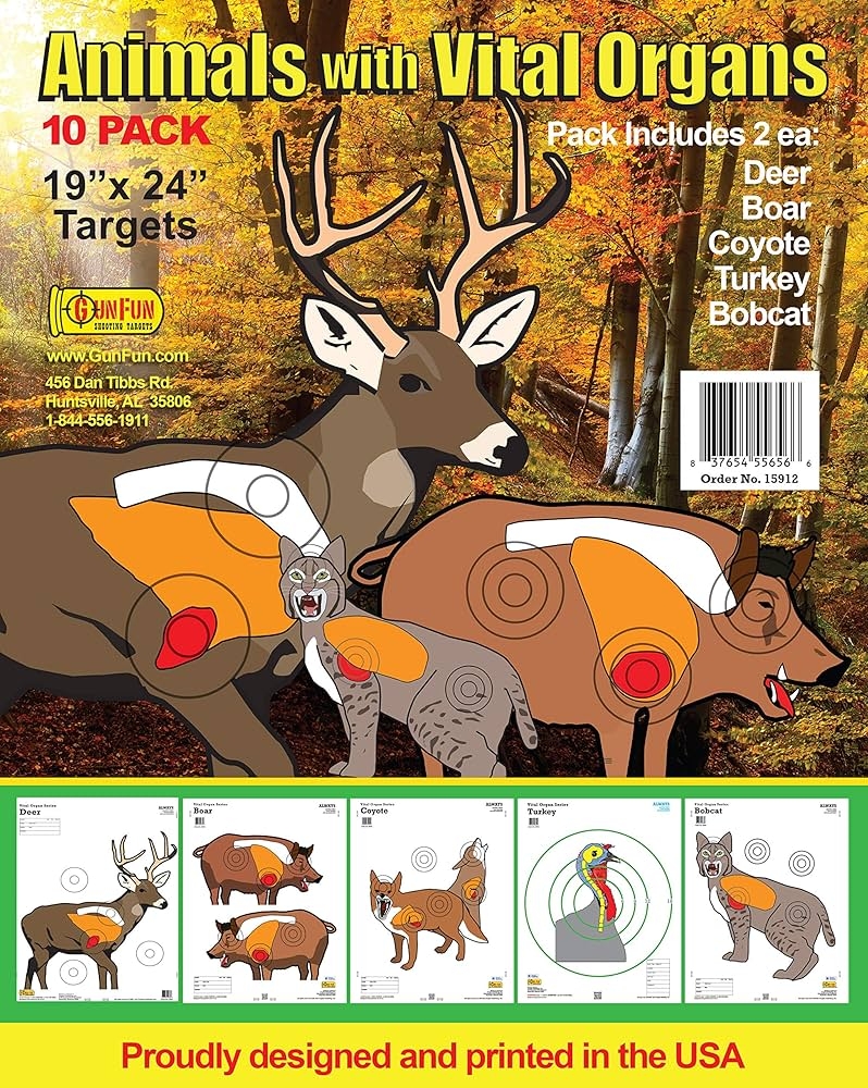 Amazon Animals With Vital Organs Series 19 X 24 10 Pack Archery Targets Sports Outdoors