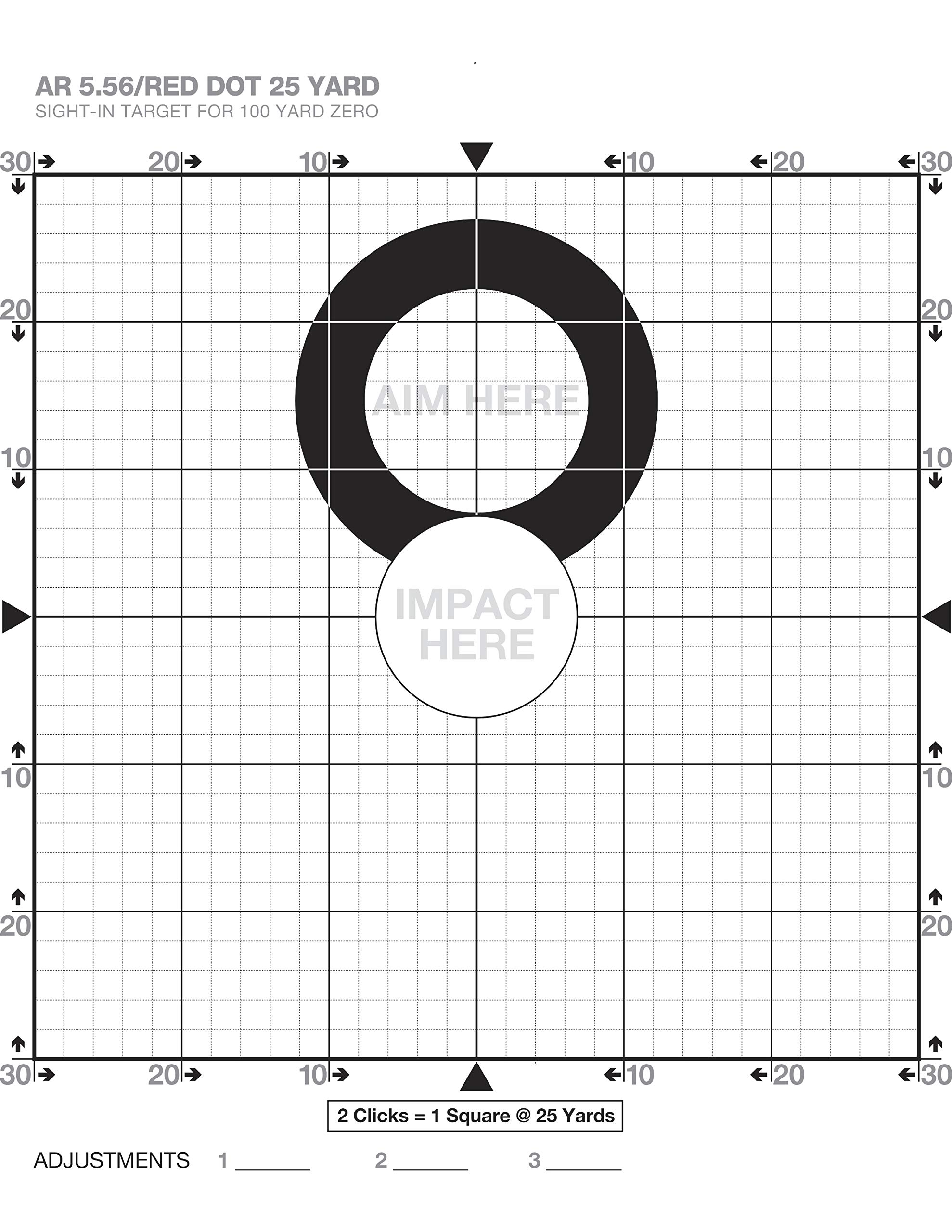 Amazon Chris Sajnog 25 Yard Sight in Targets For A 100 Yard Zero USE RED DOT Optics Sports Outdoors