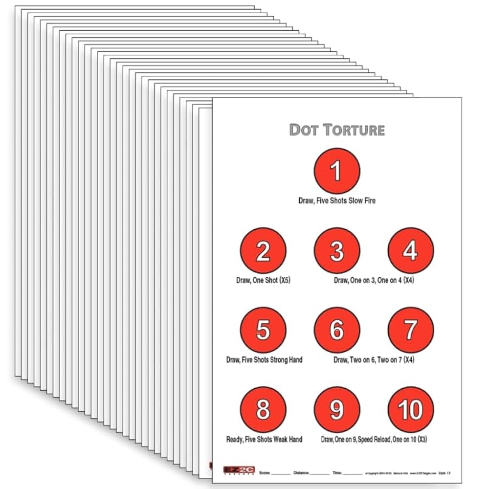 Amazon EZ2C Targets Style 17 Dot Torture Drill Shooting Target Pack 11 x17 Paper Targets For Shooting Compatible With Pistols Handguns For Indoor And Outdoor Gun Range Target Tear Off Pad Of 100 