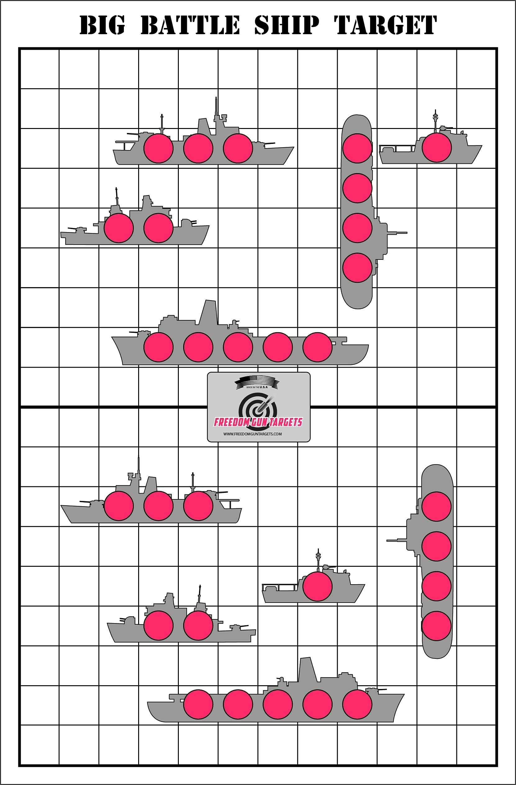 Amazon Freedom Gun Targets 25 Pack Paper Shooting Targets Gun Range Rifle Pistol Handgun BB Gun Big Red Battleships Game Targets 23x35 Sports Outdoors
