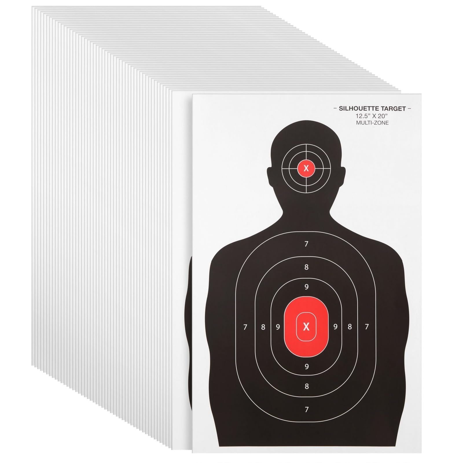 Amazon Juvale 50 Pack Paper Shooting Targets For Range Bulk For Hunting Silhouette With Red Bullseye 14x22 In Targets For Shooting Range Sports Outdoors
