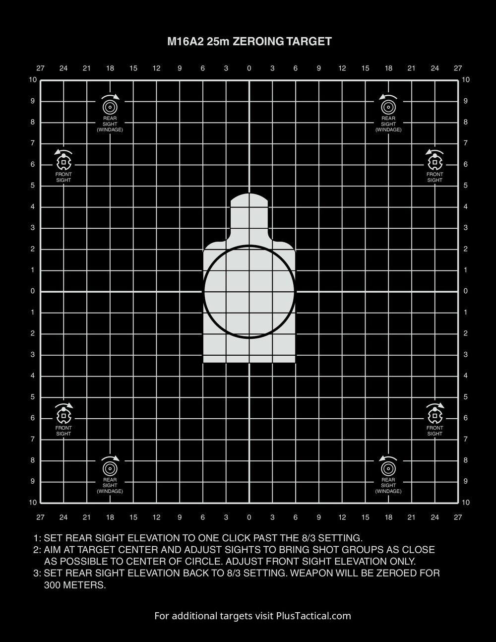 Free Printable 25 Meter M16 Zero Target