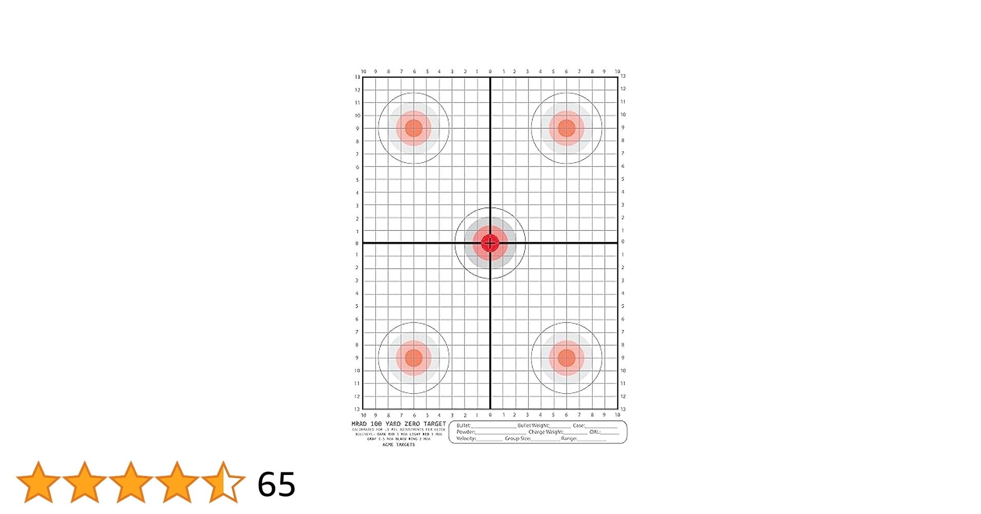 Amazon MRAD 100 Yard Zero Target Calibrated For 1 Mil Adjustment Per Click 100 Yard Scoped Rifle Target Perfect For Load Development 25 Targets Sports Outdoors