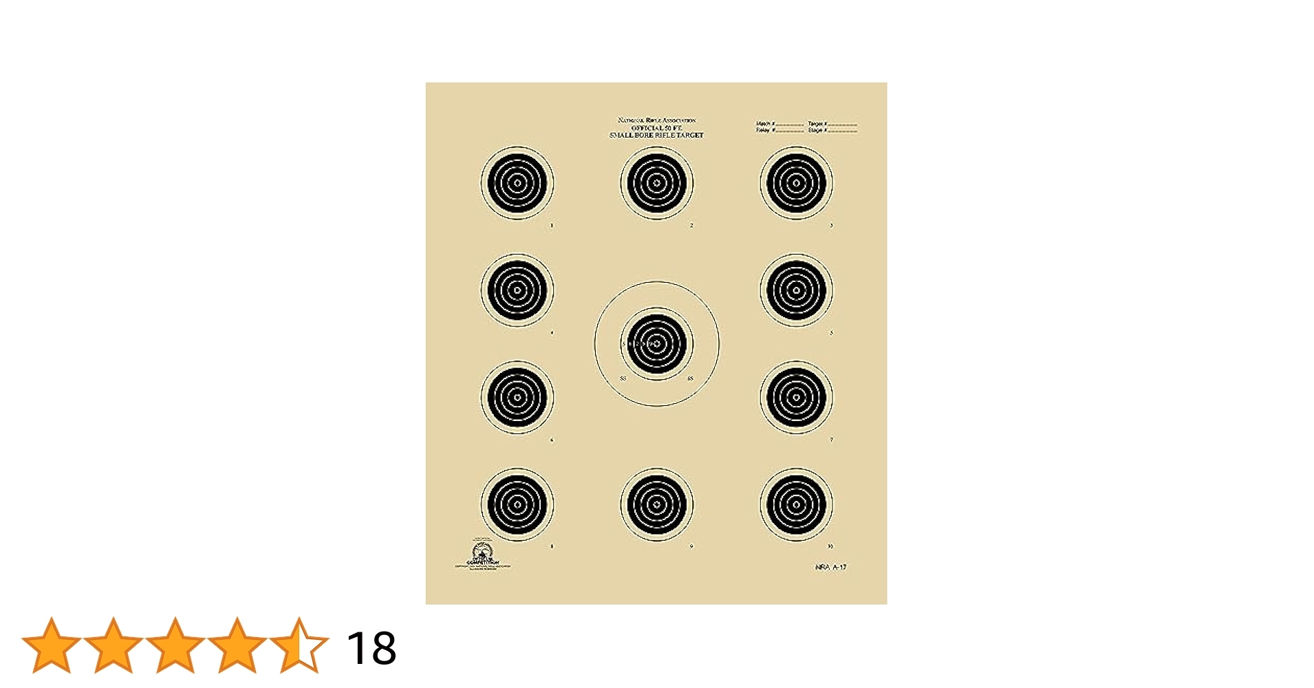 Printable Scoring Target 50ft Small Bore