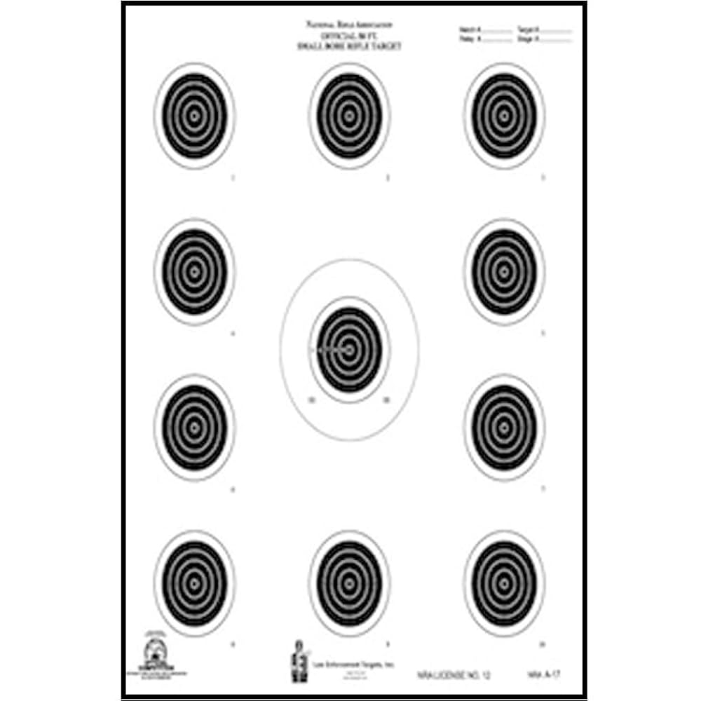 Amazon Official NRA Small Bore Rifle 50 Foot 4 Position Target A 17 25 Pack Sports Outdoors