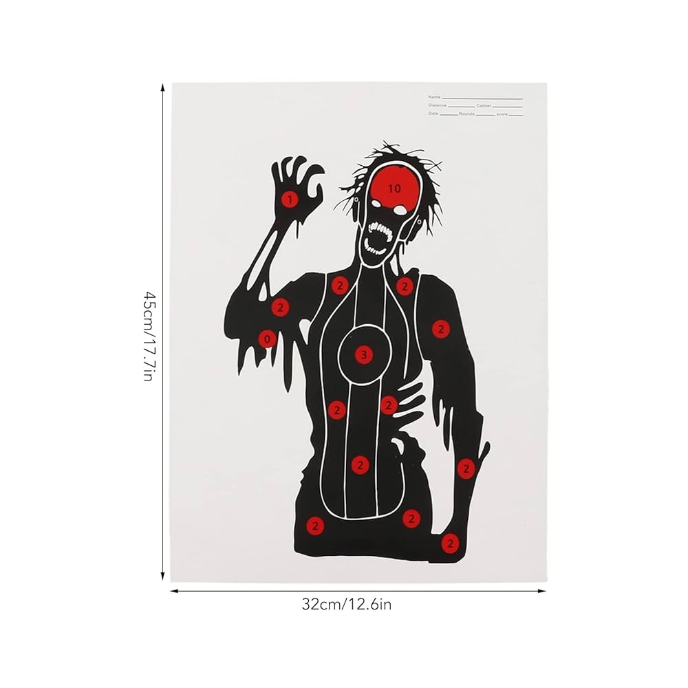 Amazon Zombie Target Archery Paper Pack Of 10 Heavy Copper Sheet Paper For Range Practice 17 7x12 6in Zombie Skull Sports Outdoors