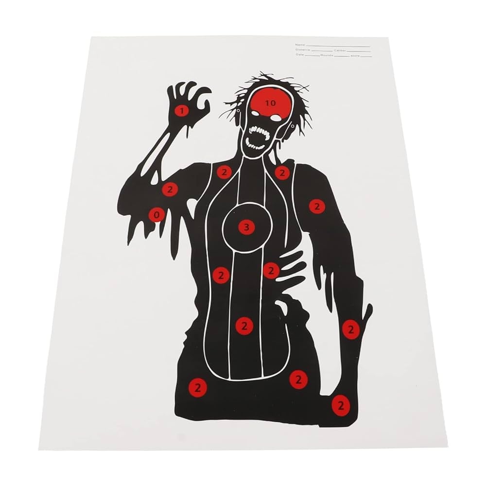 Amazon Zombie Target Archery Paper Pack Of 10 Heavy Copper Sheet Paper For Range Practice 17 7x12 6in Zombie Skull Sports Outdoors