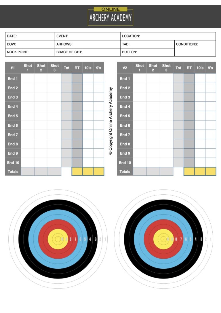 Archery Score Sheet PDF s Printable Score Cards For Free