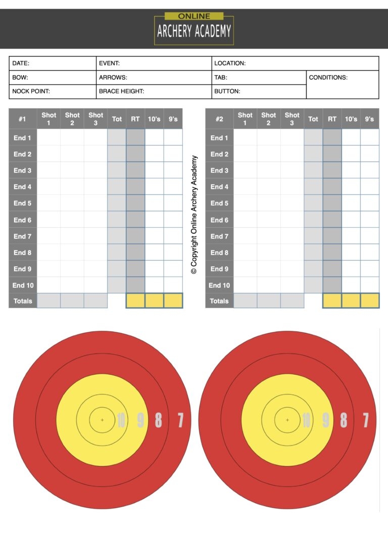 Archery Score Sheet PDF s Printable Score Cards For Free