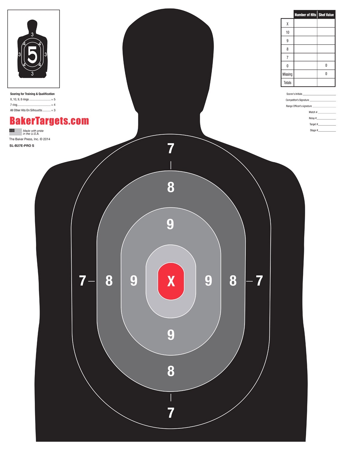 B27 40 Target Pro S Baker Targets