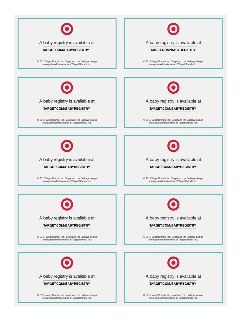 Target Baby Registry Printable Insert Cards