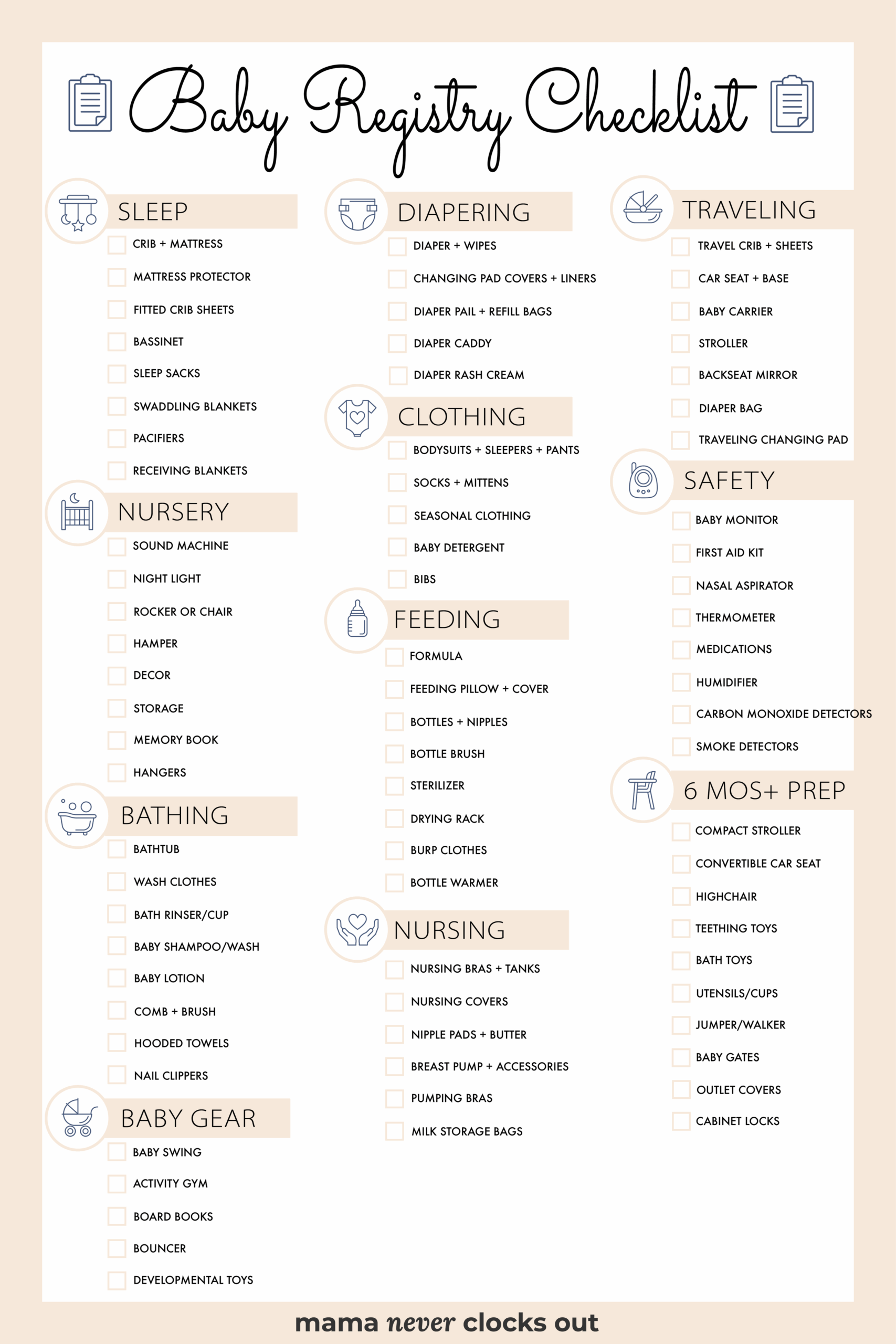 Baby Registry Checklist Must Haves Mama Never Clocks Out
