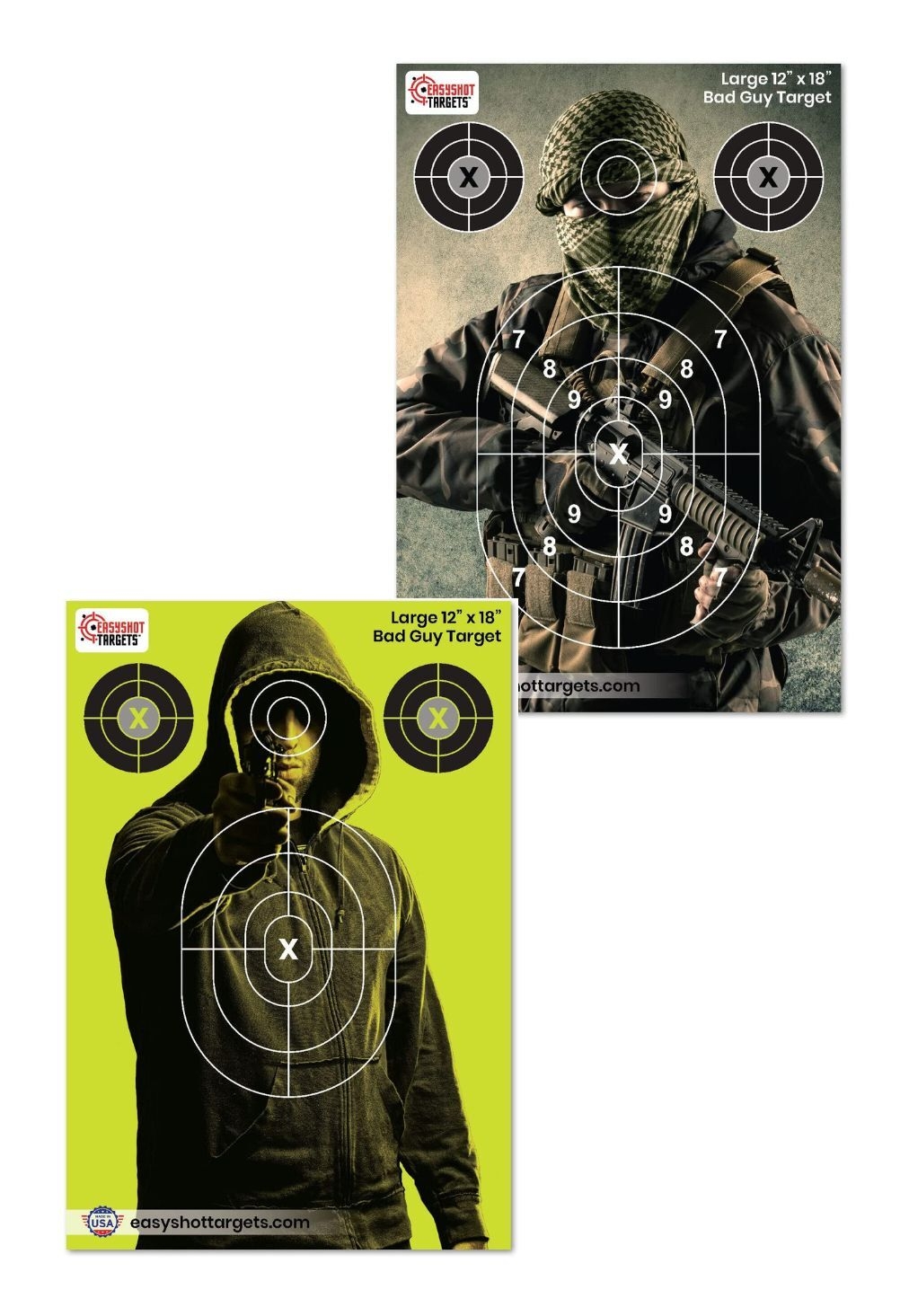 Large Printable Bad Guy Targets