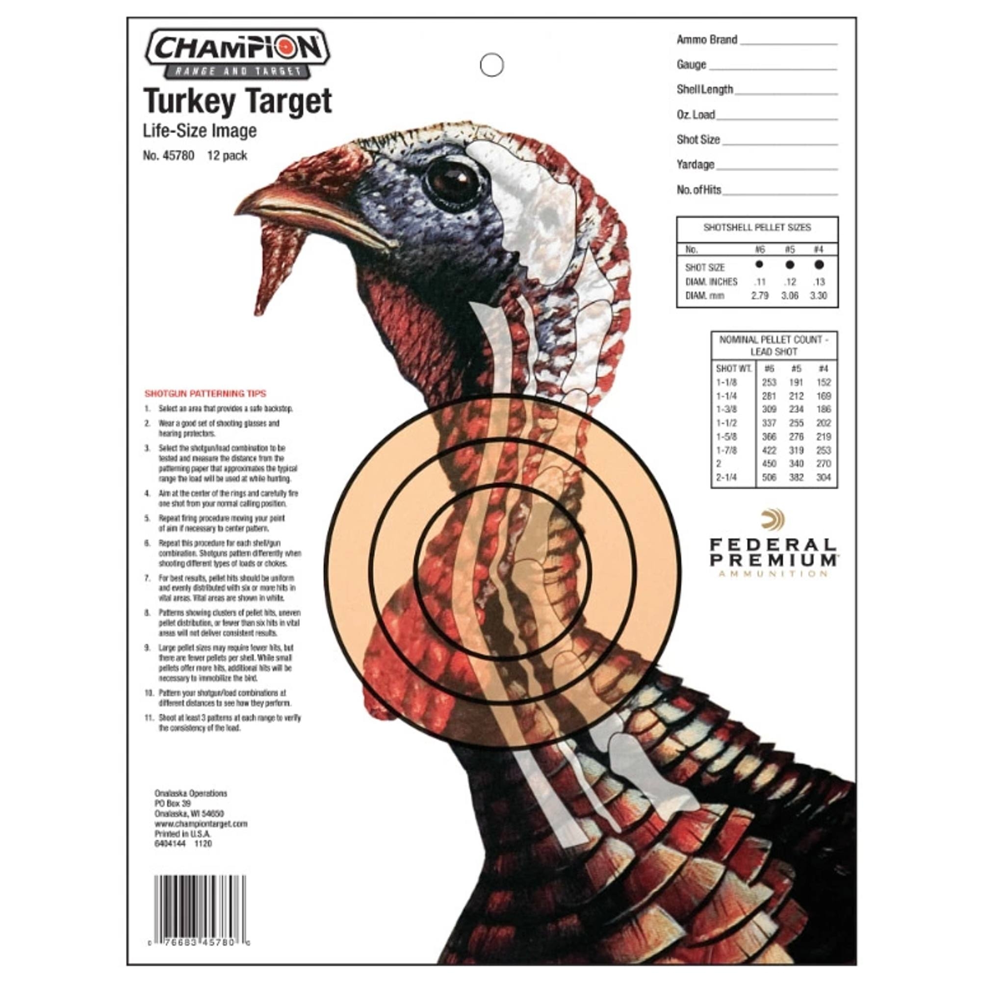 Printable Life Size Turkey Head Target