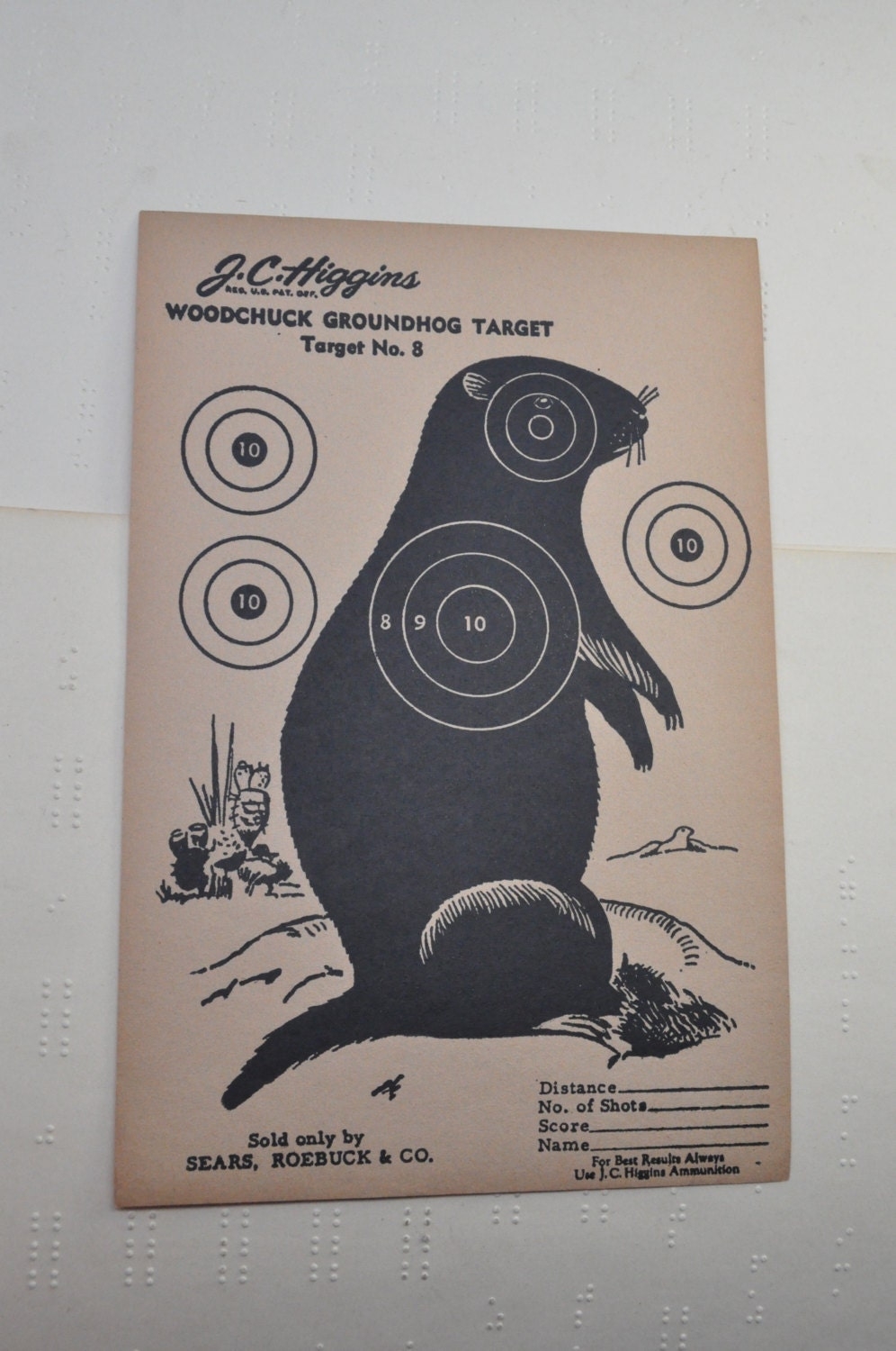 Buy Vintage J C Higgins Woodchuck Groundhog Target Paper Target No 8 Sears Roebuck Shooting Target Vintage Rifle Target Hunting Target Online In India Etsy