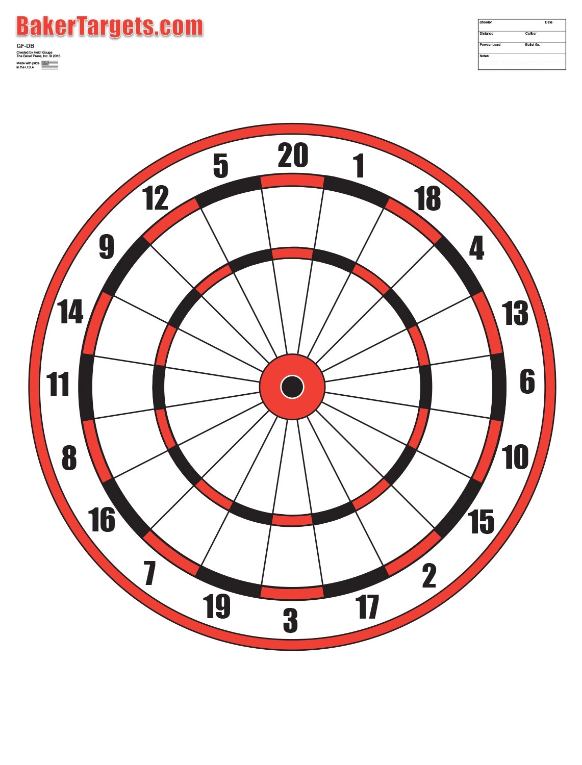 Printable Dart Board Shooting Target