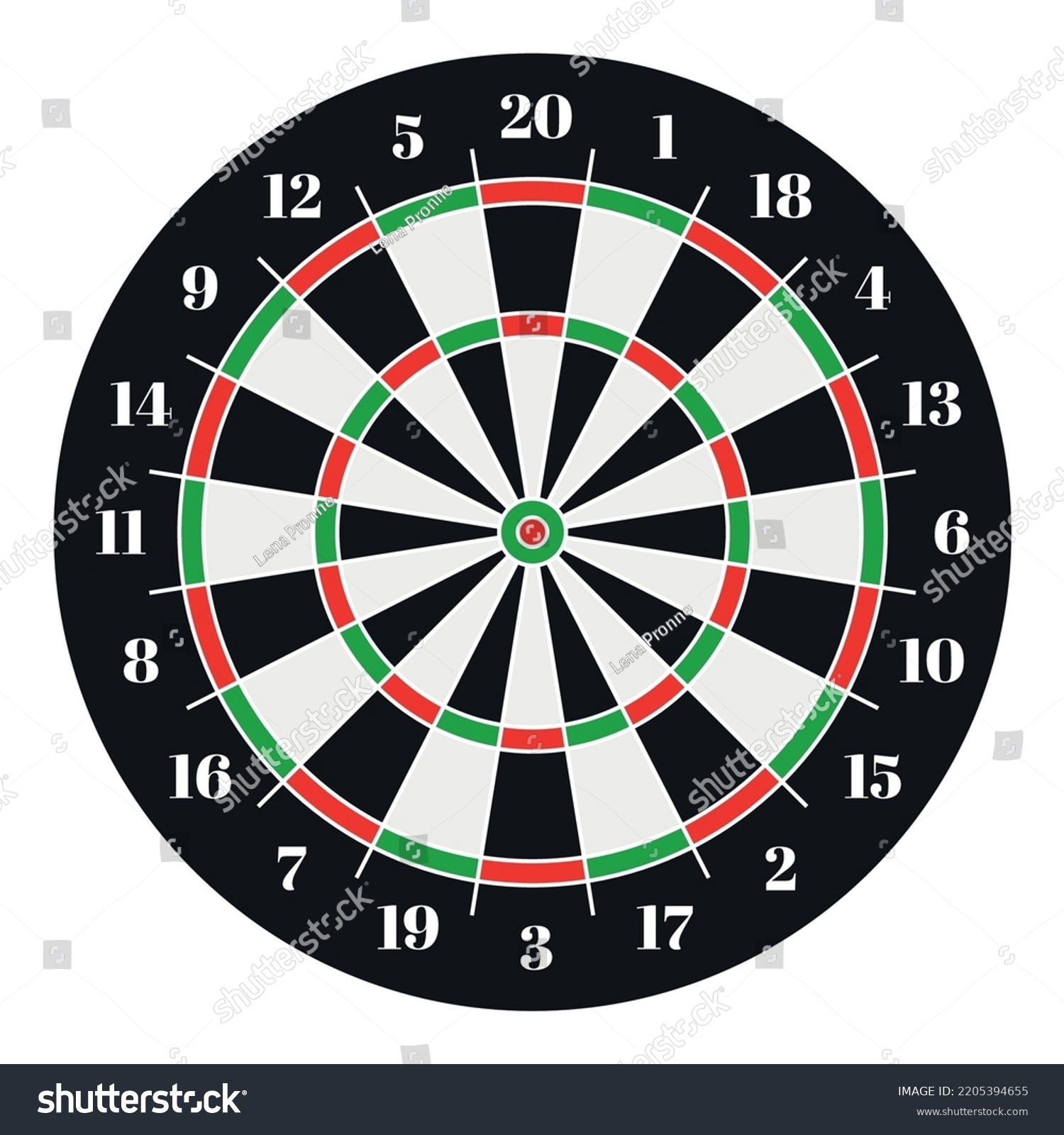 Darts Target Printable Template Isolated On Stock Vector Royalty Free 2205394655 Shutterstock