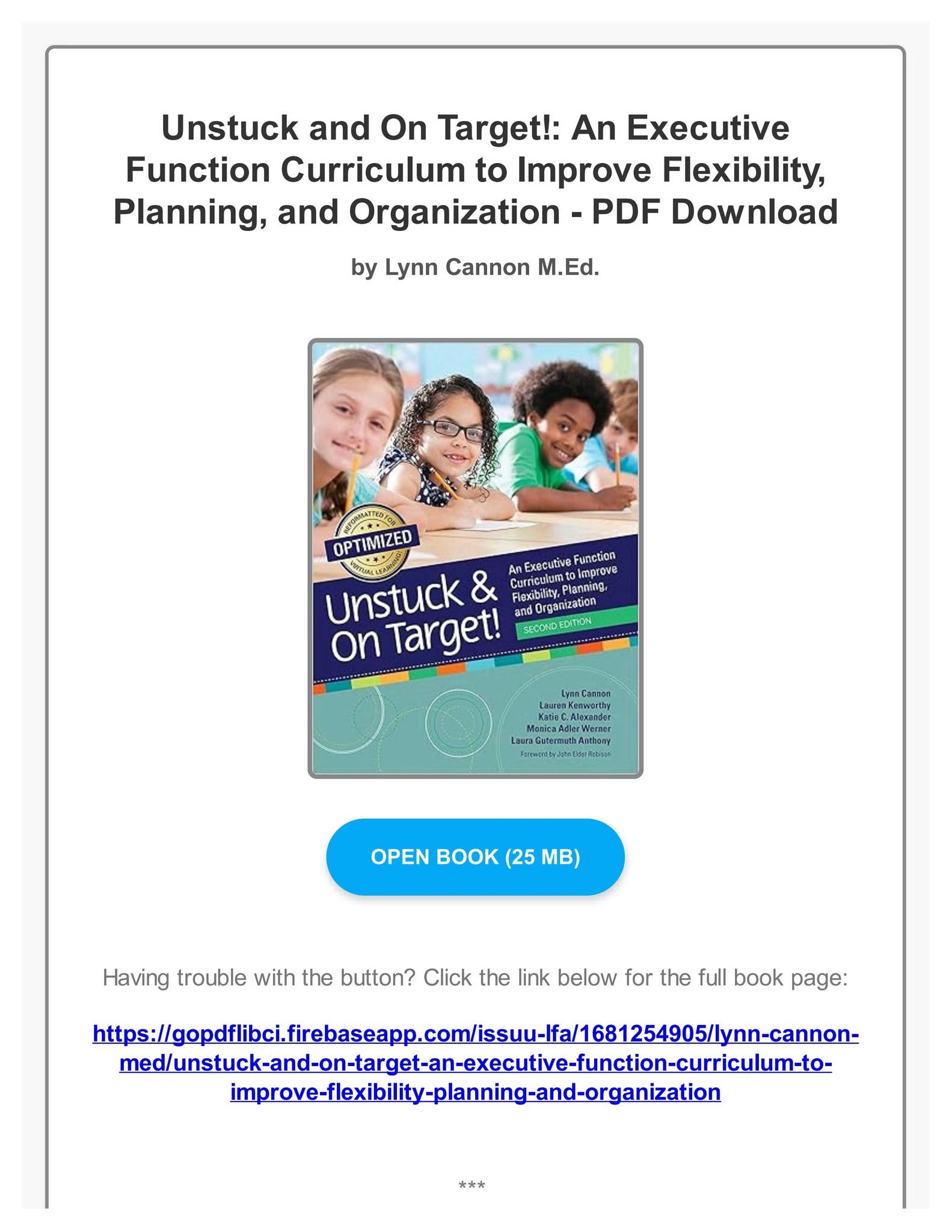 Download Unstuck And On Target An Executive Function Curriculum To Improve Flexibility Planning By KathlynBoganse Issuu