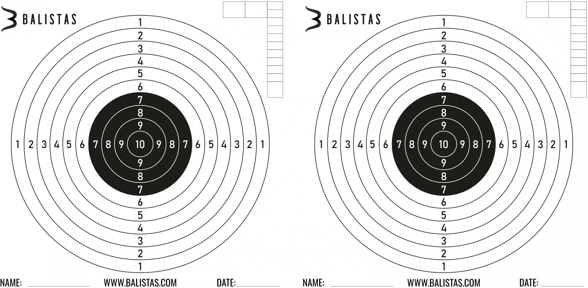 Free Downloadable Targets For An Air Rifle Pistol And PCP Rifle Balistas