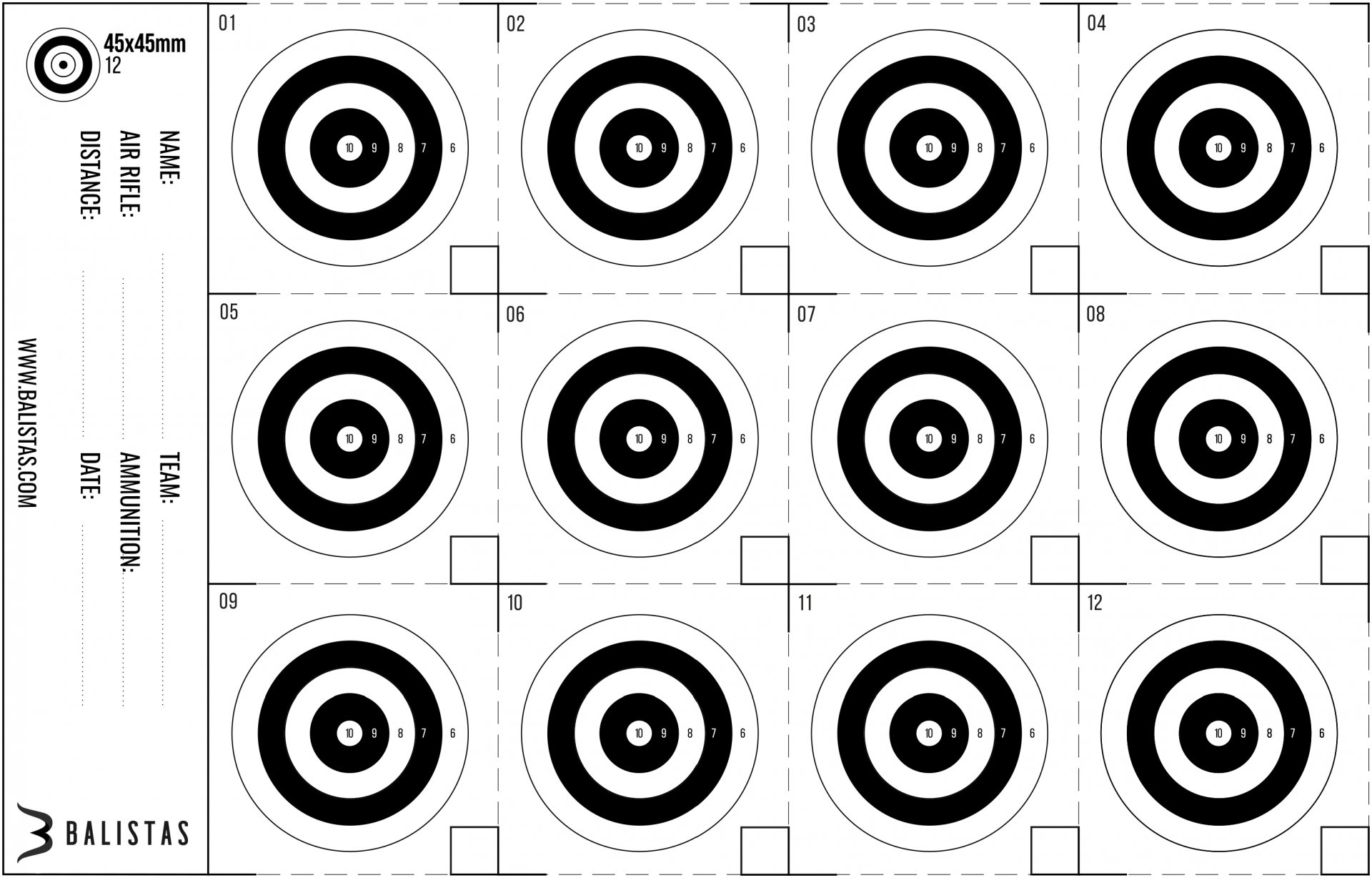 8.5x11 Free Printable 200 Yard Rifle Targets