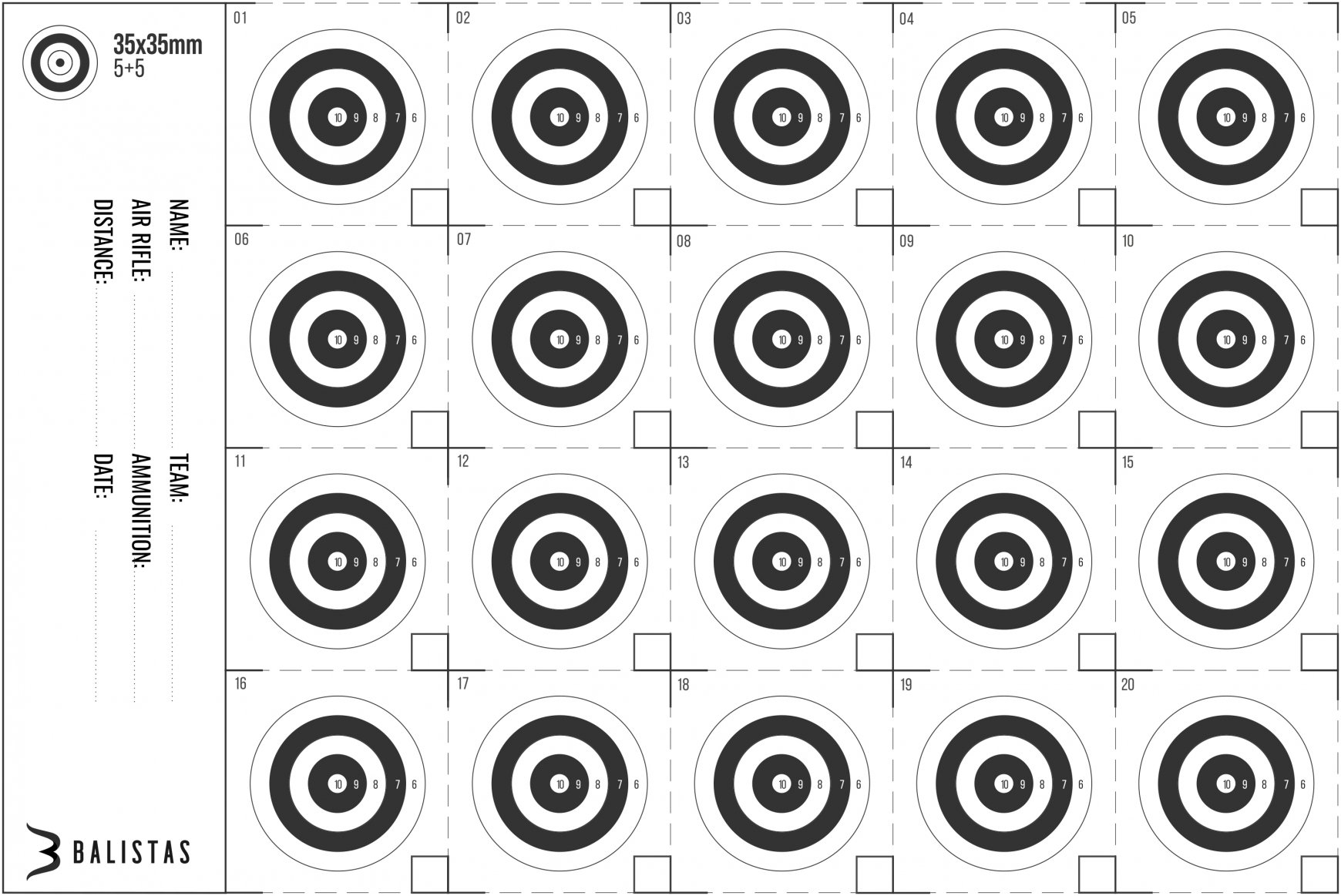 Free Downloadable Targets For An Air Rifle Pistol And PCP Rifle Balistas shop