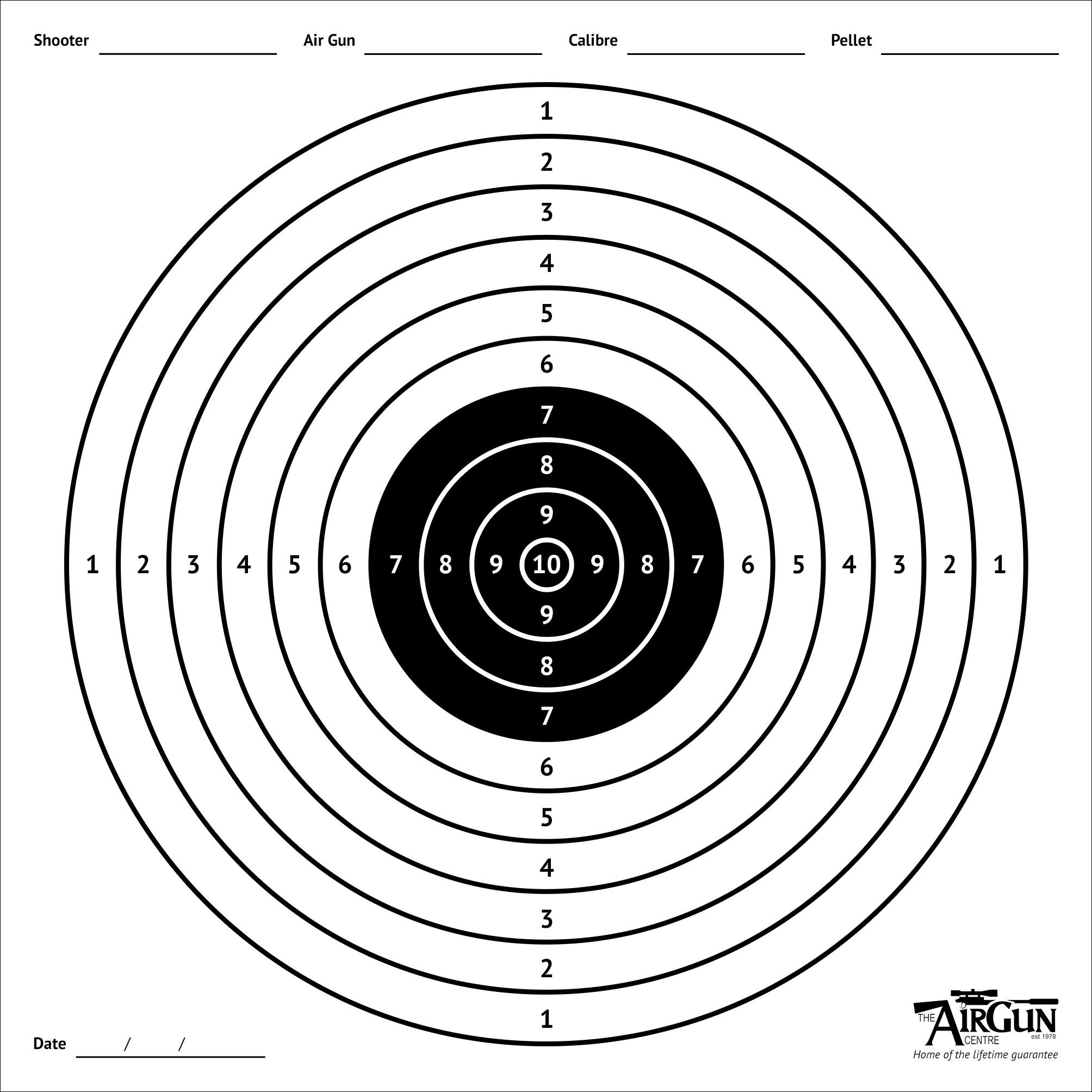 2 In Bullseye Printable Targets