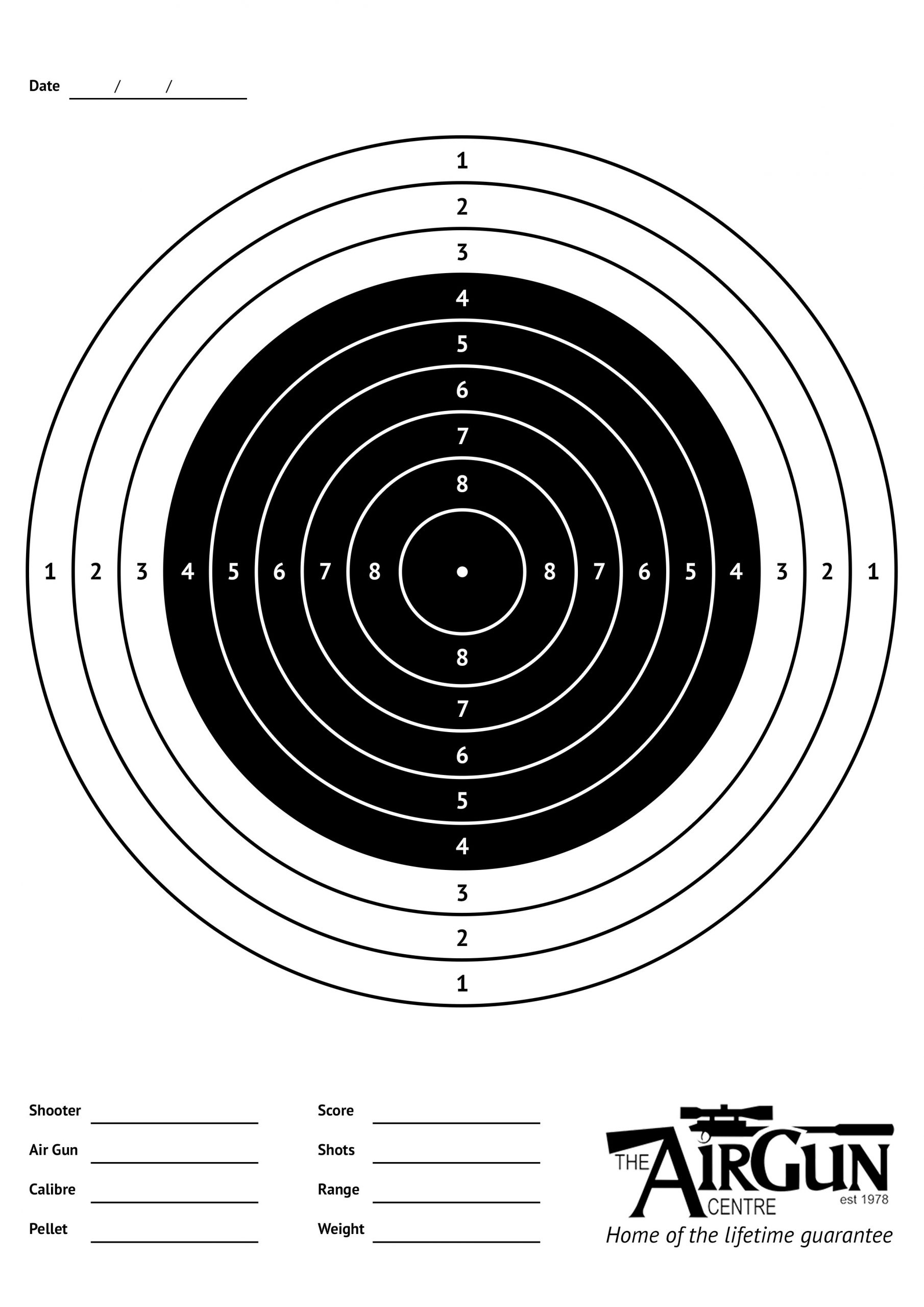 10 Meter Nra Airgun Printable Targets