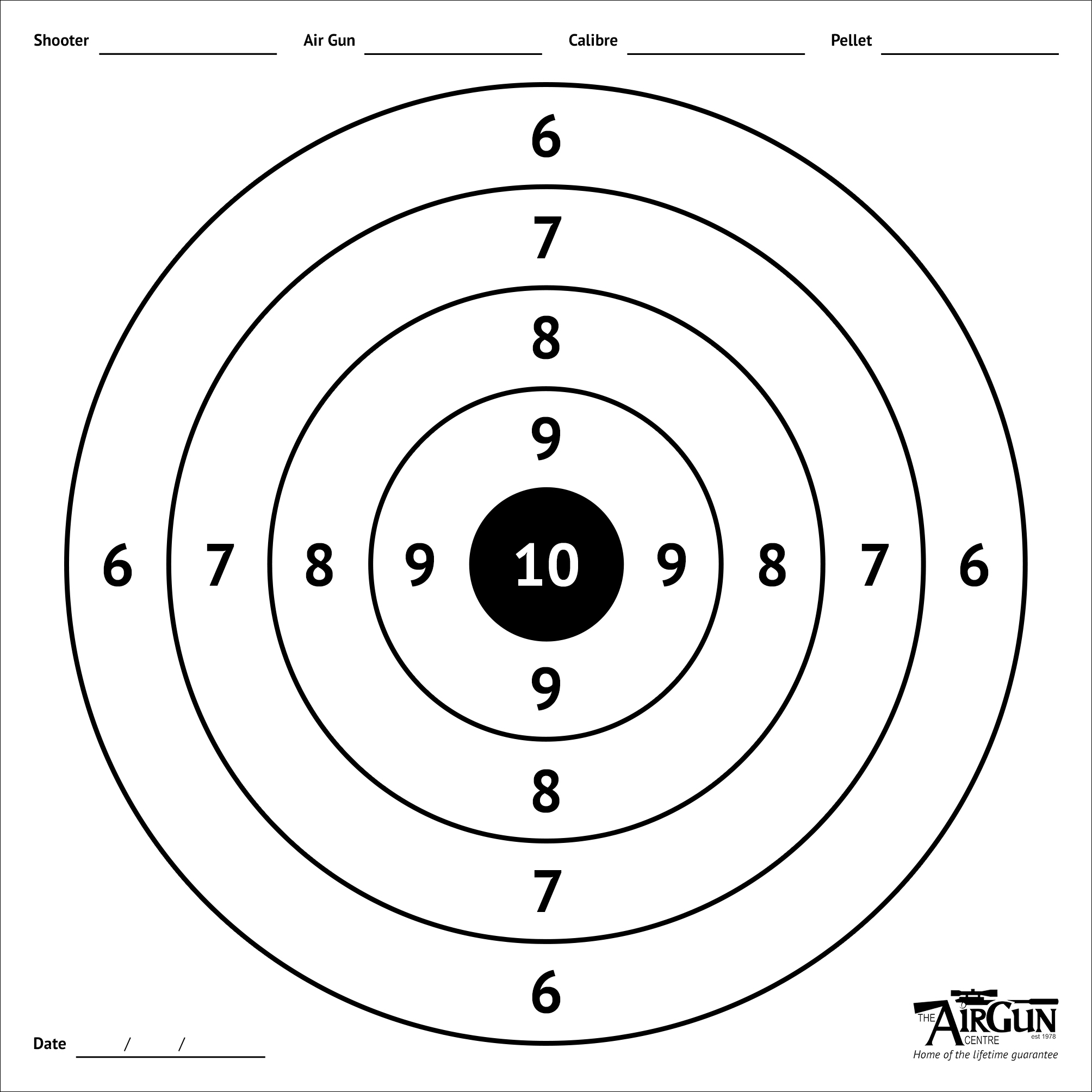 Air Rifle Zero Target Printable