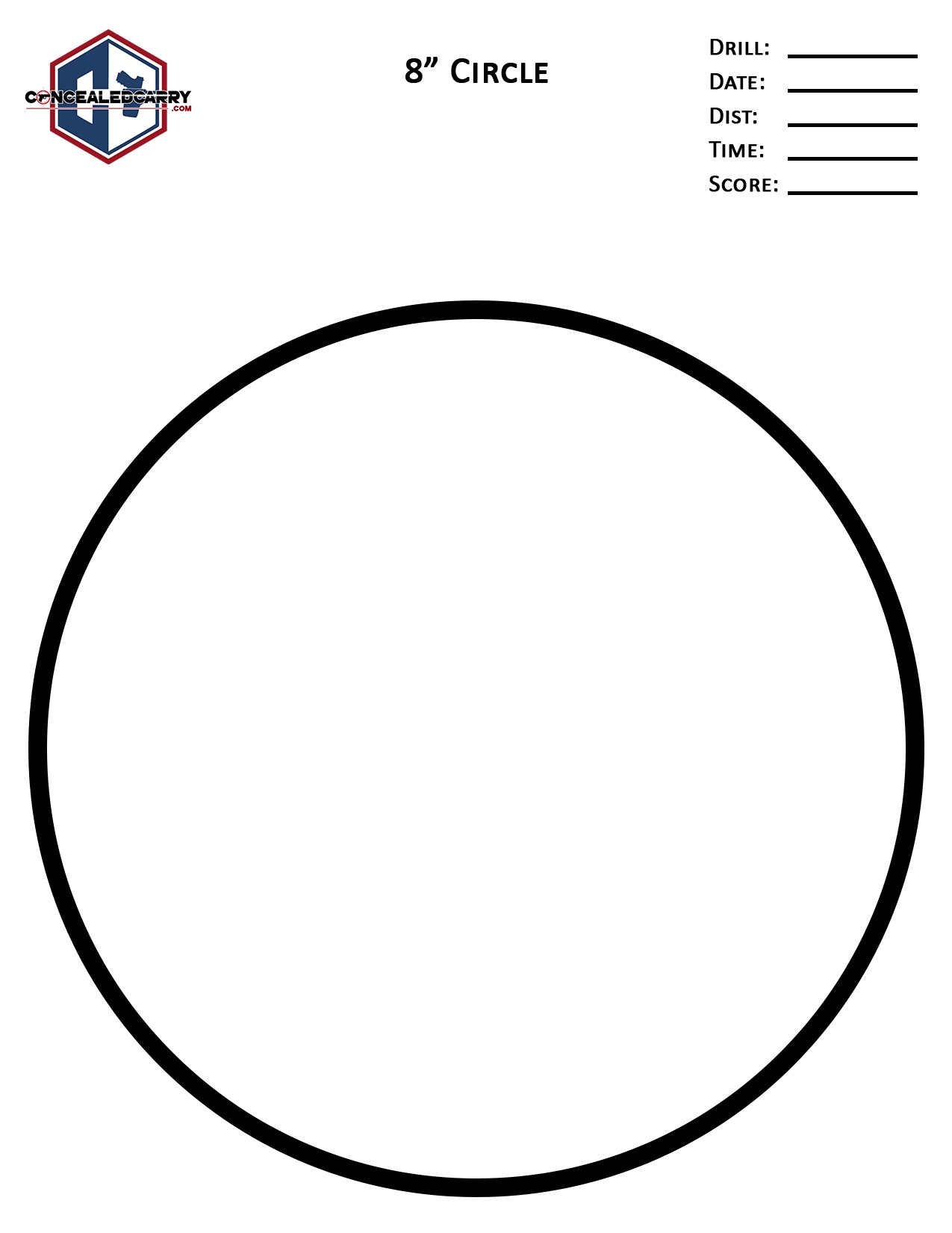 Printable 8 1/2 X 11 Target