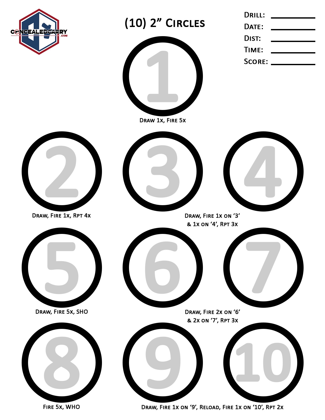 2 Inch Round Rifle Shooting Targets Printable