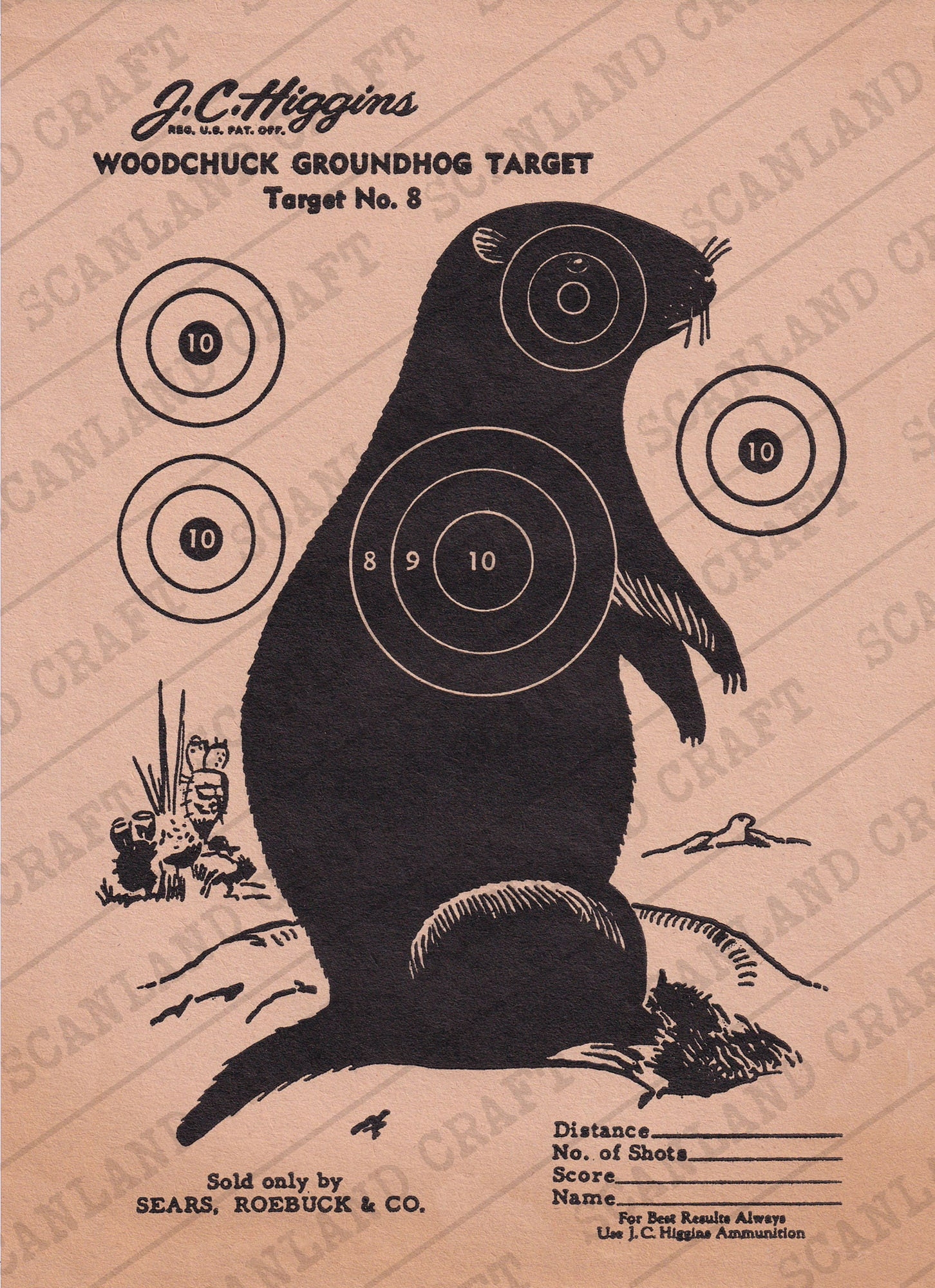 Groundhog Target Vintage Woodchuck Target Printable Vintage Target Vintage Higgins Target Vintage Sears Target 5 X 7 Size Woodchuck Etsy