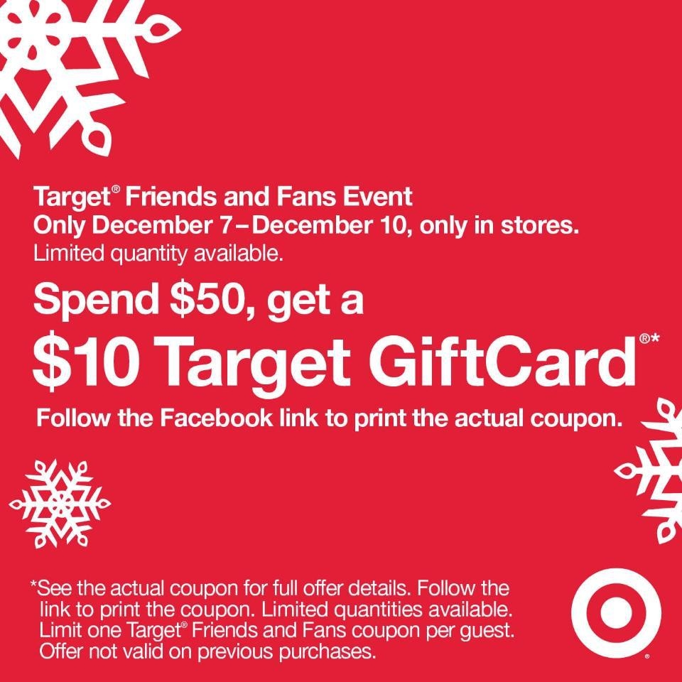 HOT FREE 10 Target Gift Card When You Spend 50 Printable Coupon The PennyWiseMama