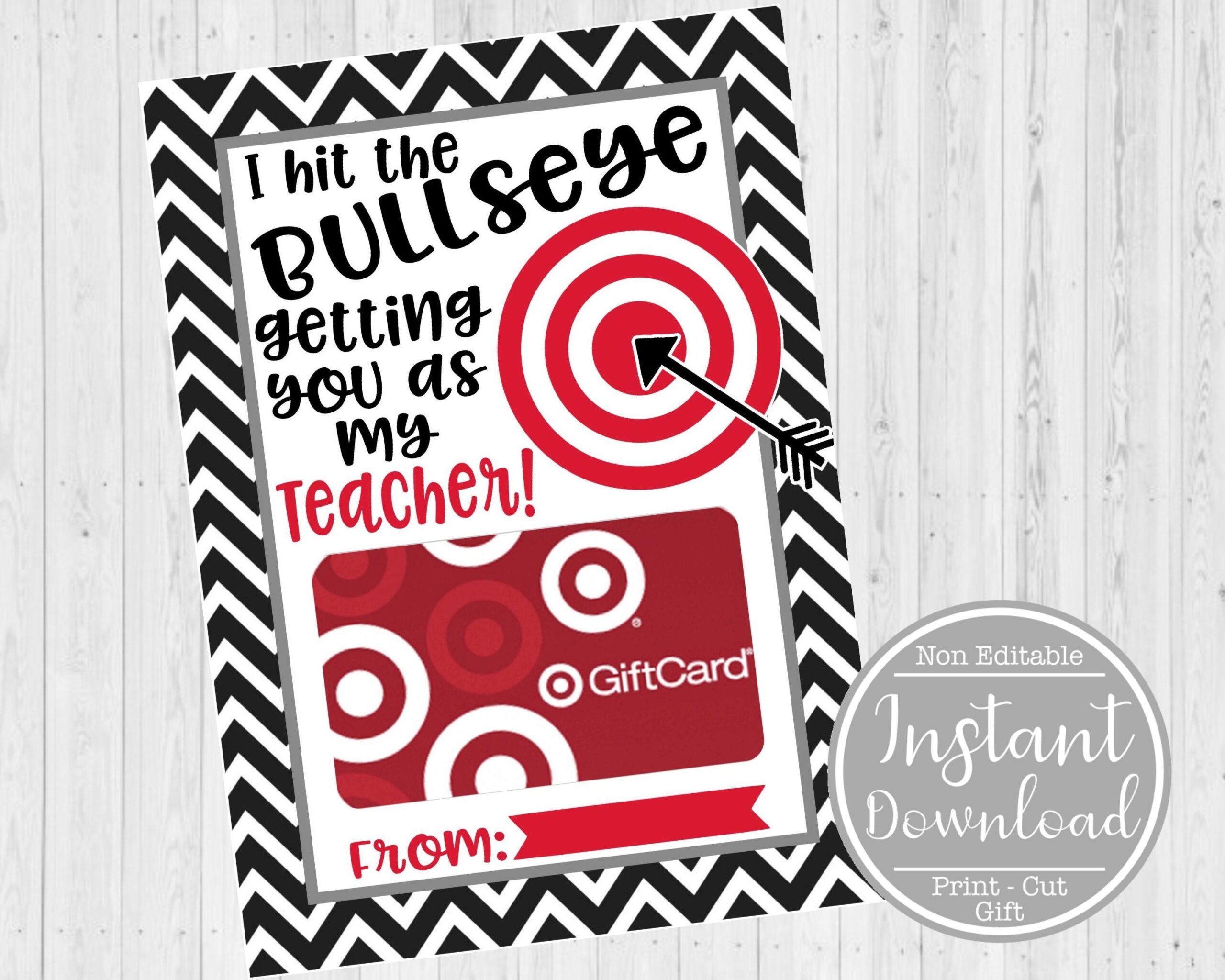 Teacher Appreciation Target Gift Card Printable