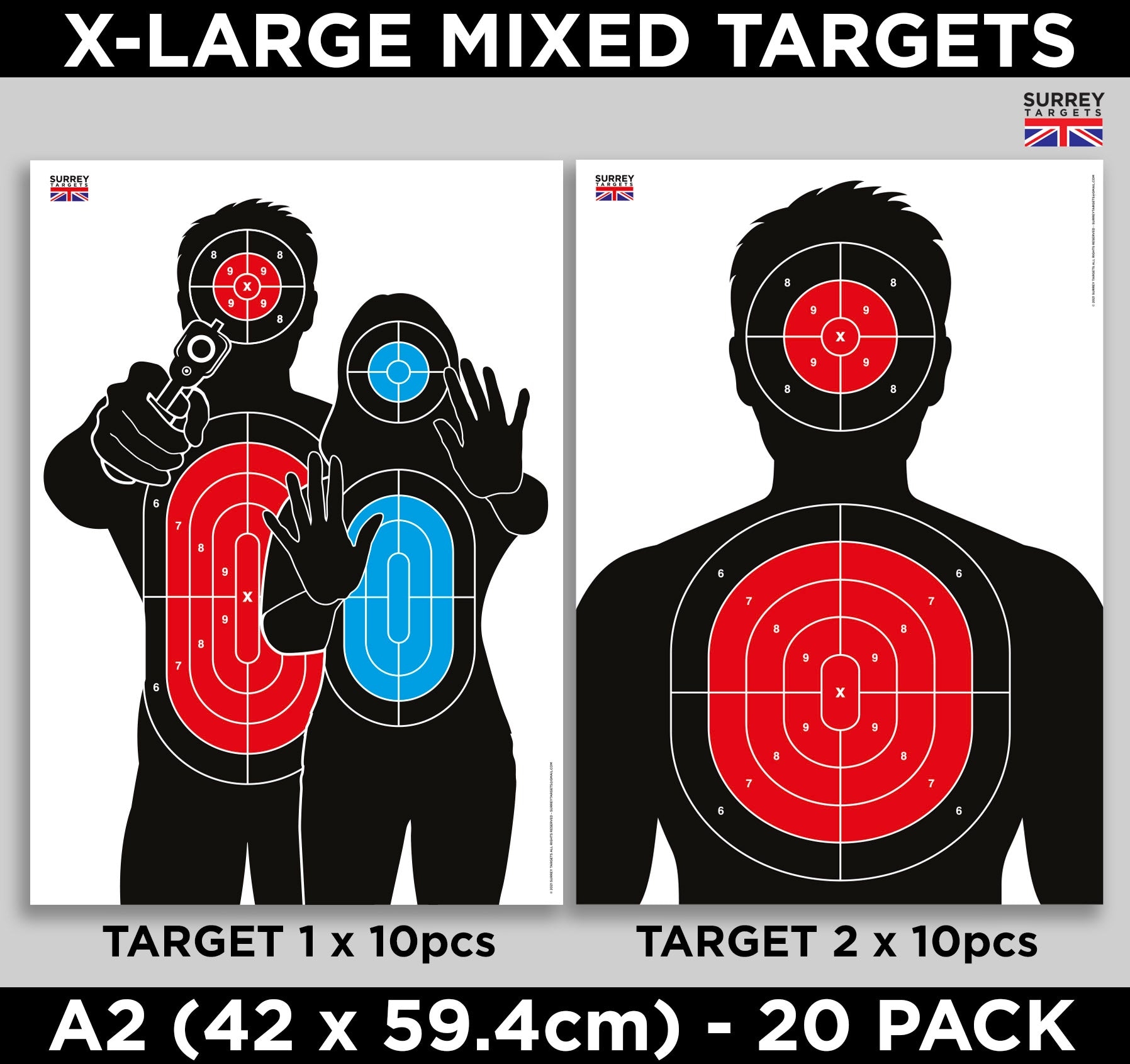 LARGE A2 HOSTAGE TORSO Air Rifle Pistol Gun BB Airsoft Shooting Worksheets Library