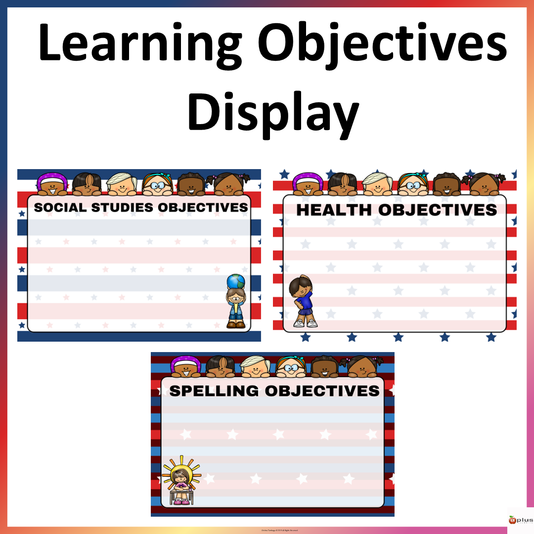 Learning Objectives Bulletin Board Display Posters Stripes Theme Editable Made By Teachers