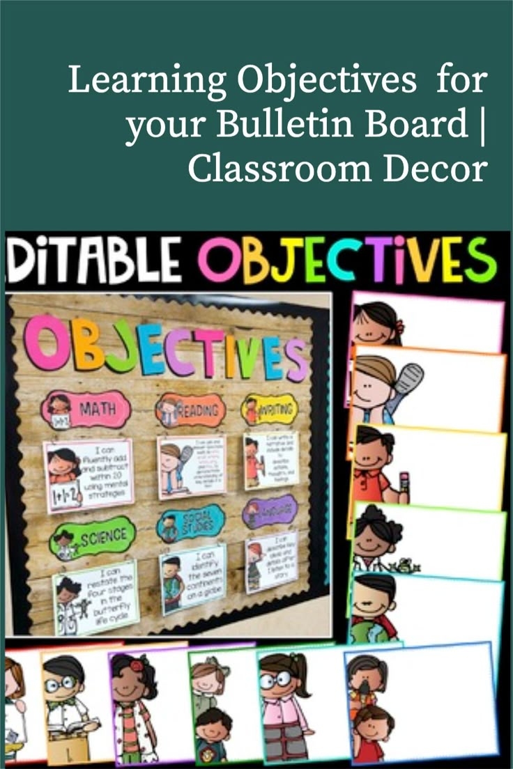 Kindergarten Learning Targets Bulletin Board Printable