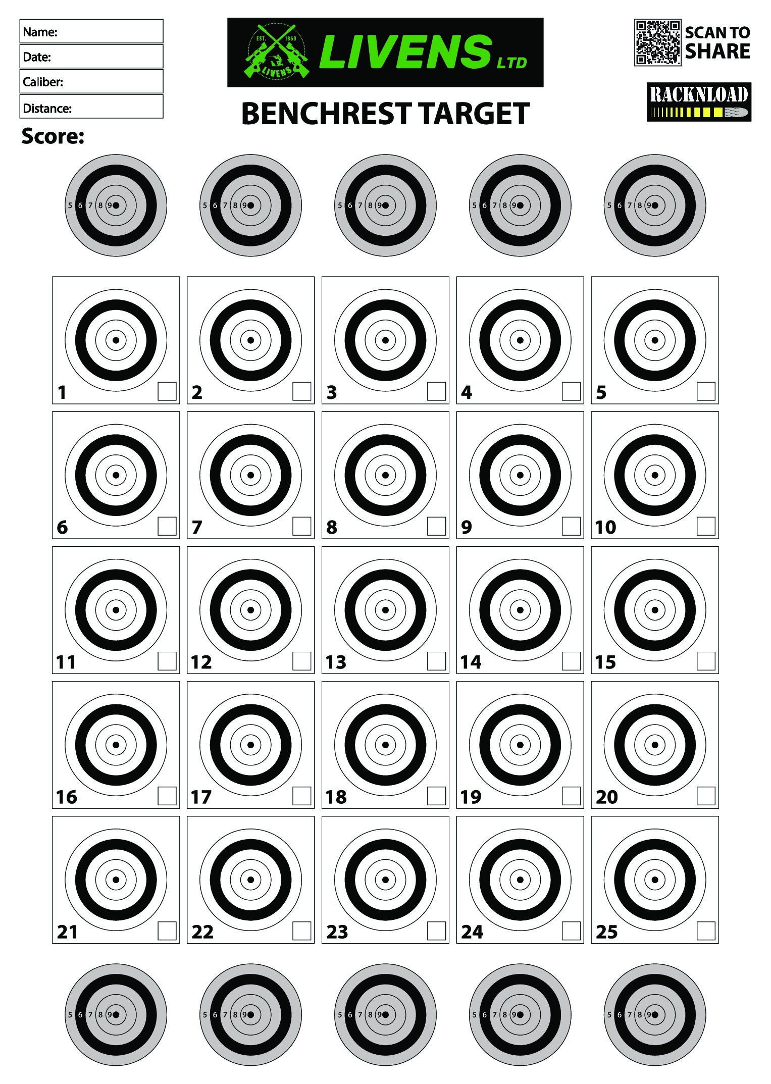 Livens Premium A3 Targets Bulk Pack Order Online Livens Gun Shop
