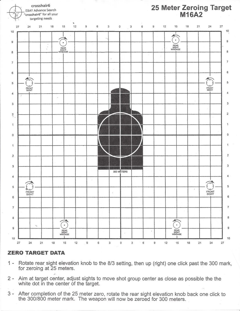 LOT OF 25 25 Meter Zeroing Target 8 1 2 X 11 EBay