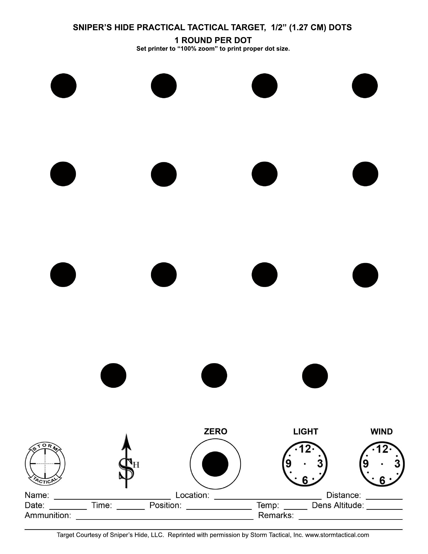 100 Yard 1 Moa Printable Targets Sniperhide