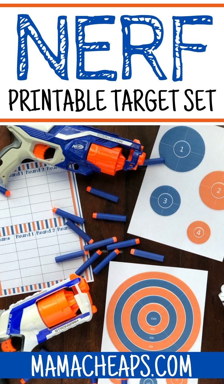 NERF Printable Targets And Score Card