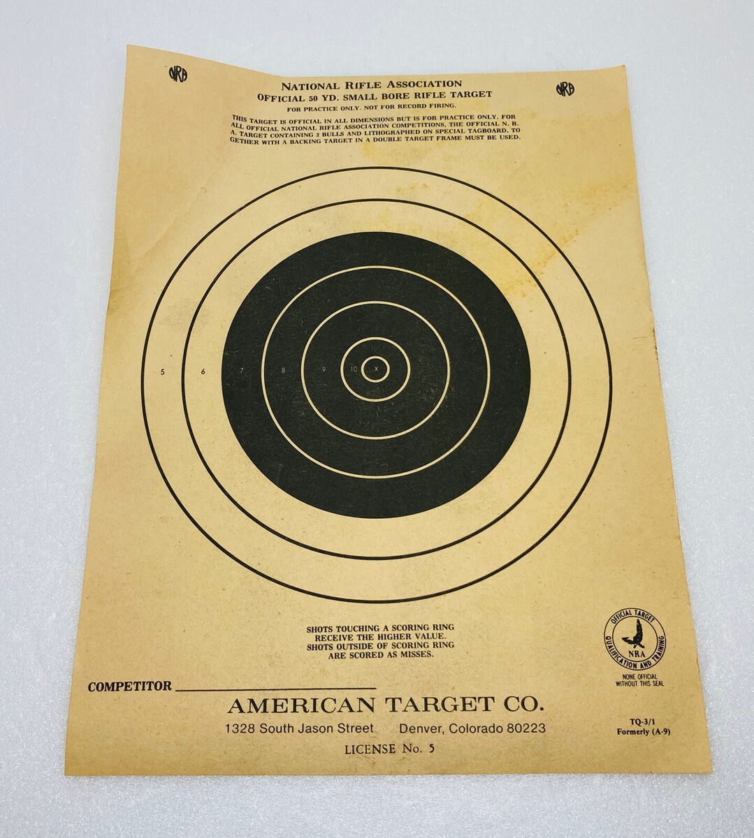 NRA Official High Power Rifle Targets SR 1 100 Yard Paper 100PK Worksheets Library