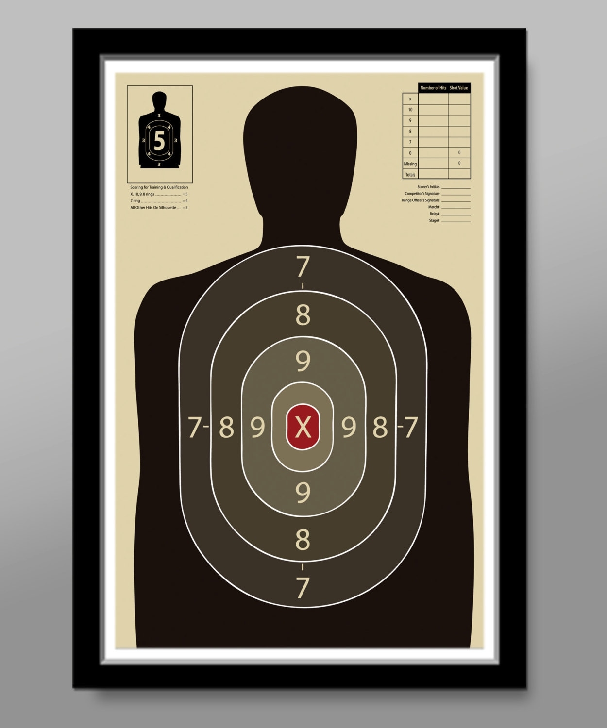 Official Gun Range Target Practice Poster Print 323 Home Decor Etsy
